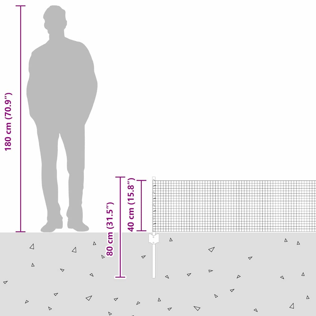 Hegesztett drótkerítés oszlopokkal 10 x 0,4 m Szürke Háló