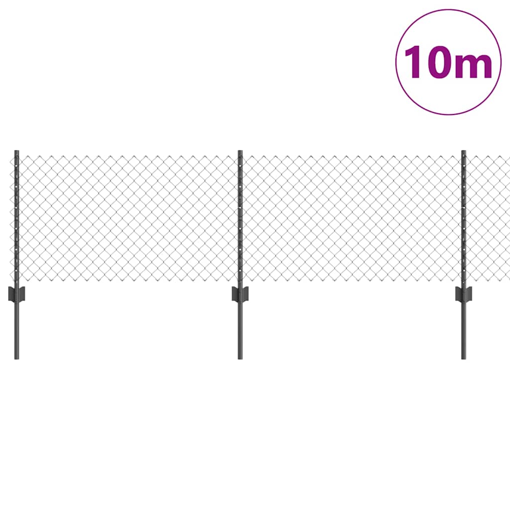 Hegesztett drótkerítés oszlopokkal 10 x 0,4 m Szürke Háló