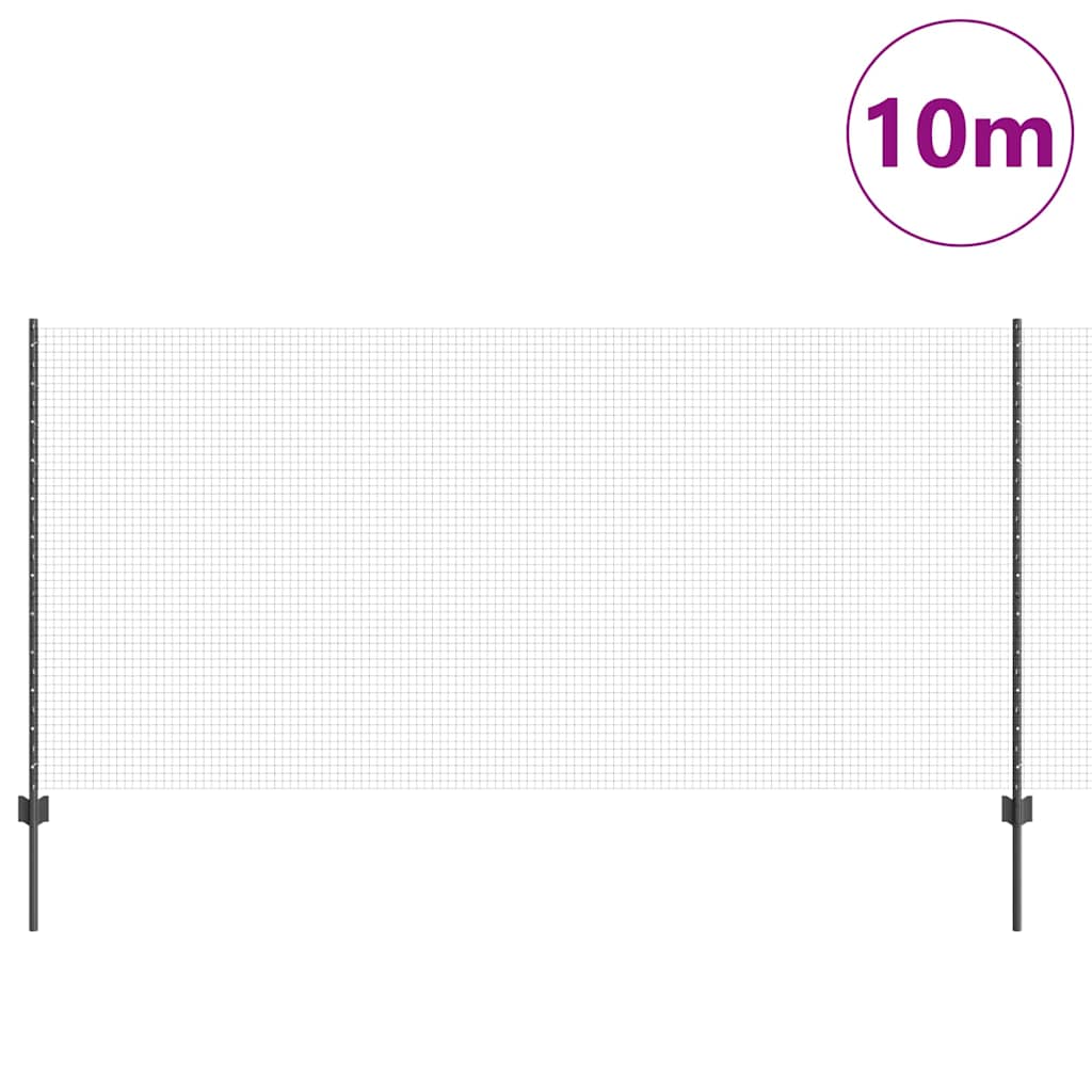 Hegesztett drótkerítés oszlopokkal 10 x 1,2 m Szürke Háló