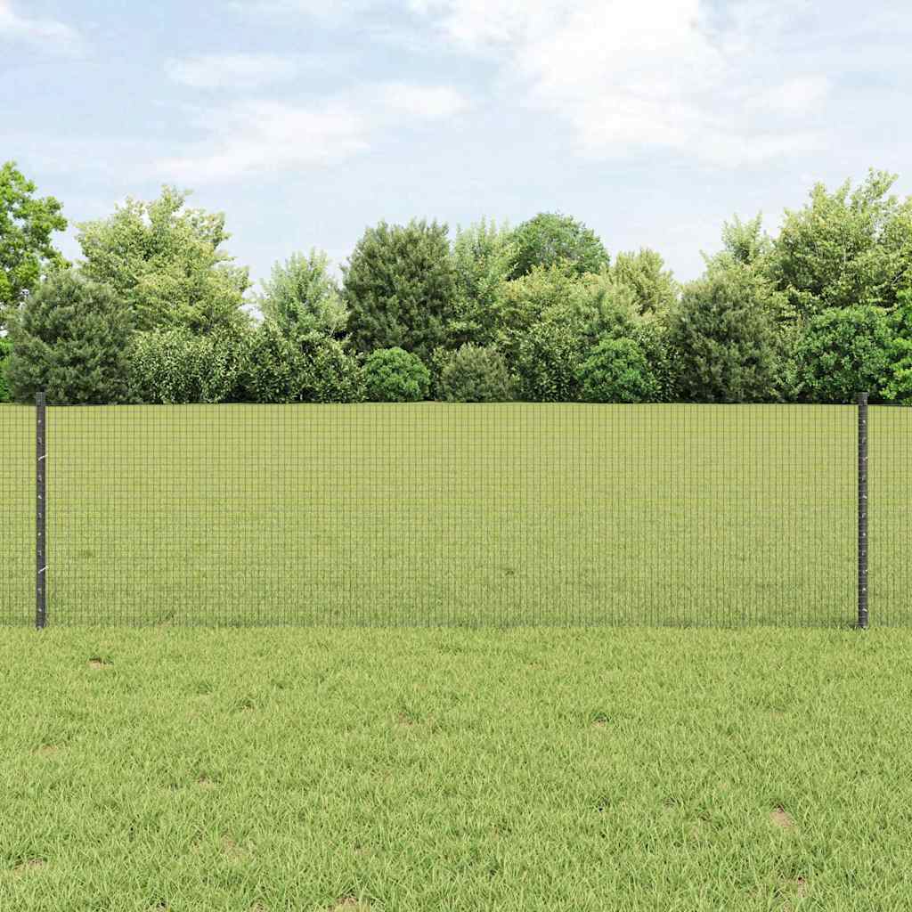 Hegesztett drótkerítés oszlopokkal 25 x 0,6 m Szürke Háló