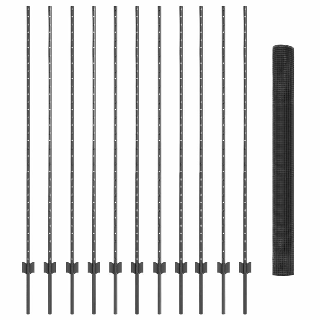Hegesztett drótkerítés oszlopokkal 25 x 1,5 m Horganyzott Acél