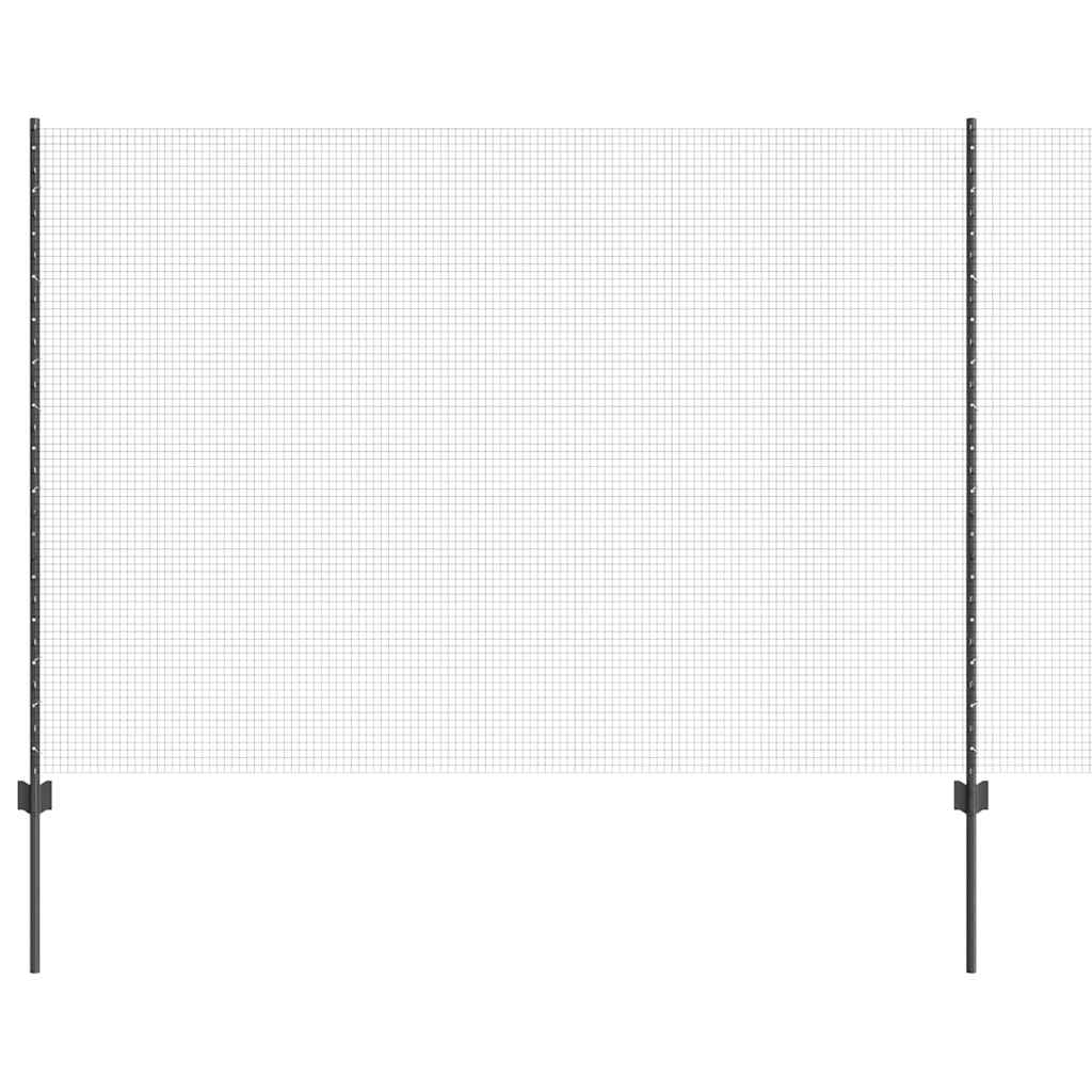 Hegesztett drótkerítés oszlopokkal 50 x 1,5 m Szürke Háló