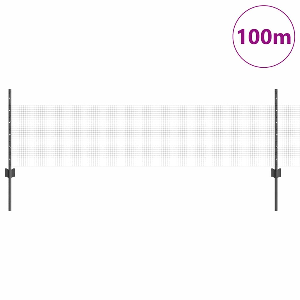 Hegesztett drótkerítés oszlopokkal 100 x 0,5 m Szürke Háló