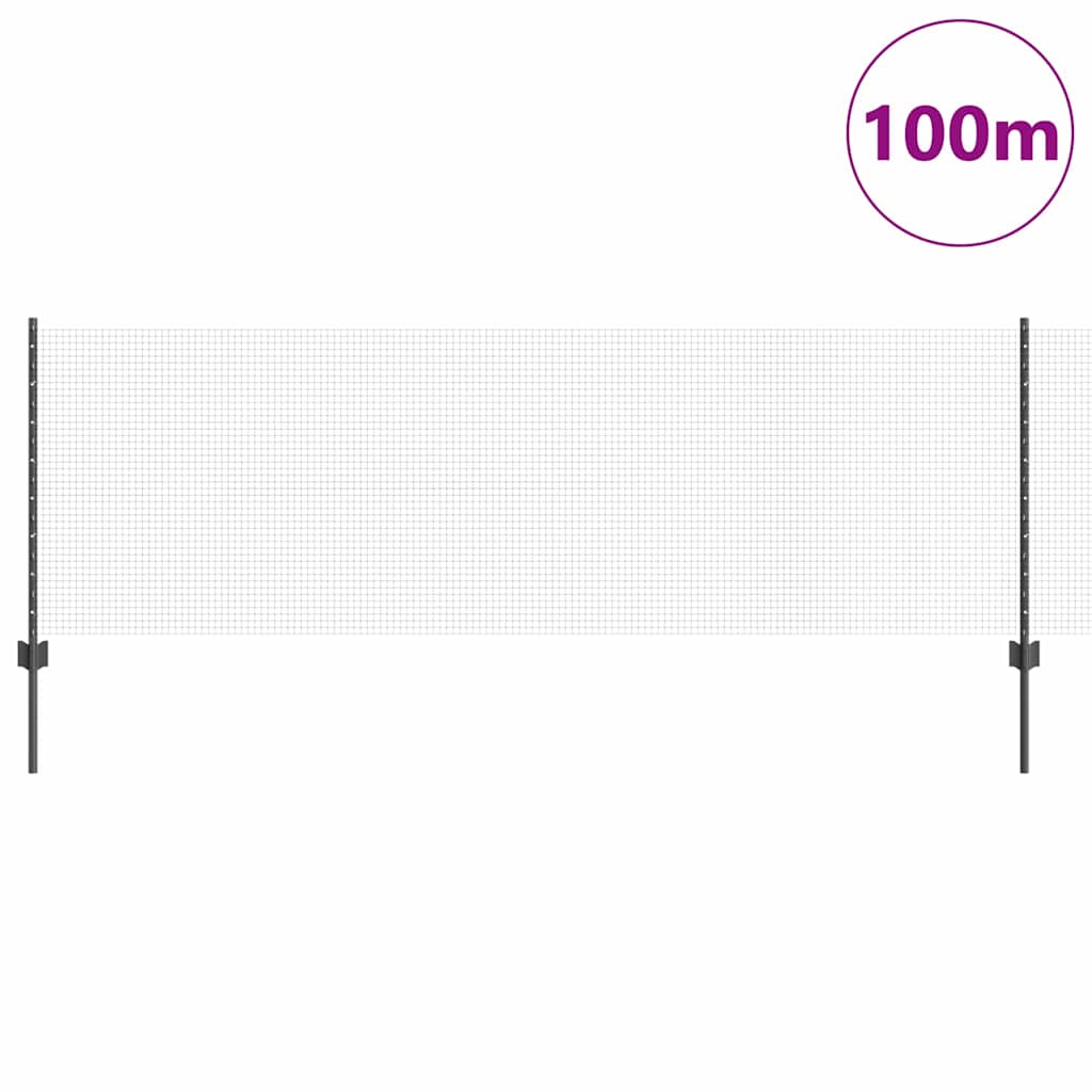 Hegesztett drótkerítés oszlopokkal 100 x 0,8 m Szürke Háló
