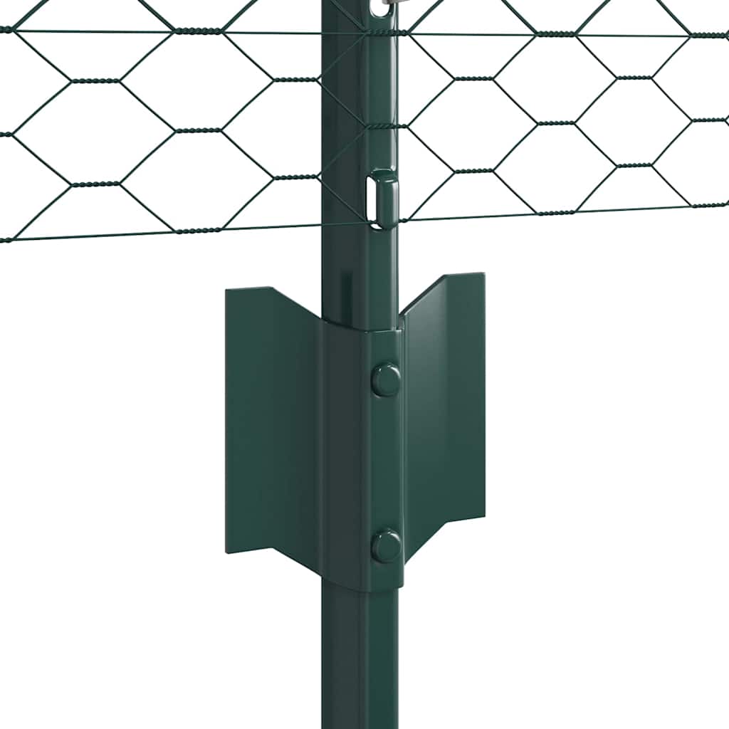 Hatszögletű kerítés oszlopokkal 25 x 0,5 m PVC-bevonatos acél