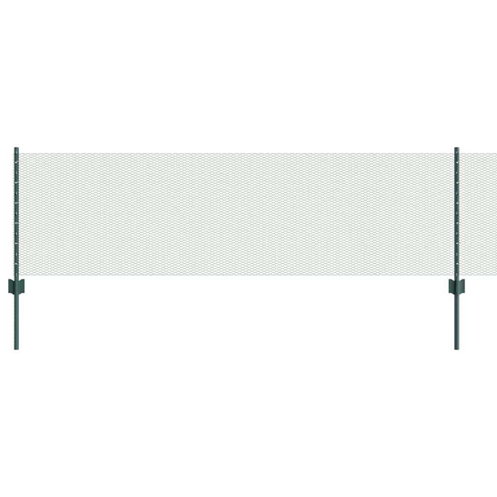 Hatszögletű kerítés oszlopokkal 25 x 0,6 m PVC-bevonatos acél