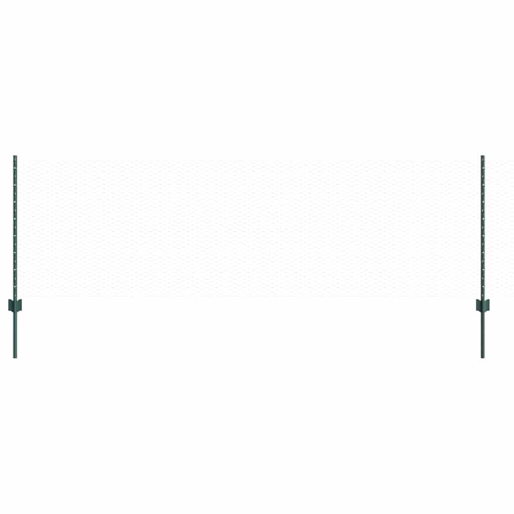 Hatszögletű kerítés oszlopokkal 25 x 0,8 m PVC-bevonatos acél