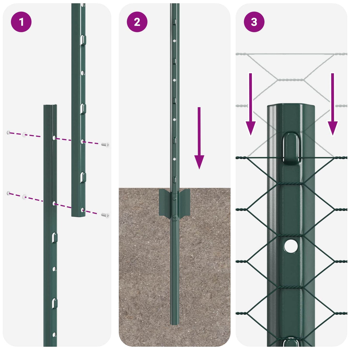 Hatszögletű kerítés oszlopokkal 25 x 1 m PVC-bevonatos acél