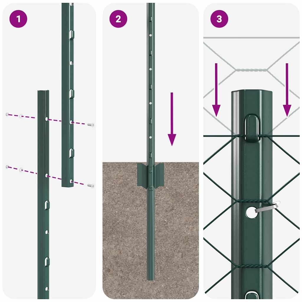 Hatszögletű kerítés oszlopokkal 25 x 1 m PVC-bevonatos acél