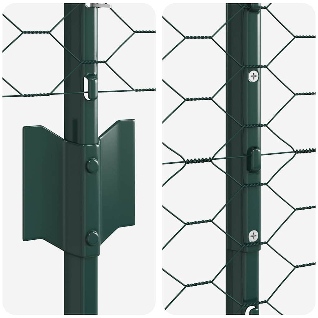 Hatszögletű kerítés oszlopokkal 25 x 1,2 m PVC-bevonatos acél
