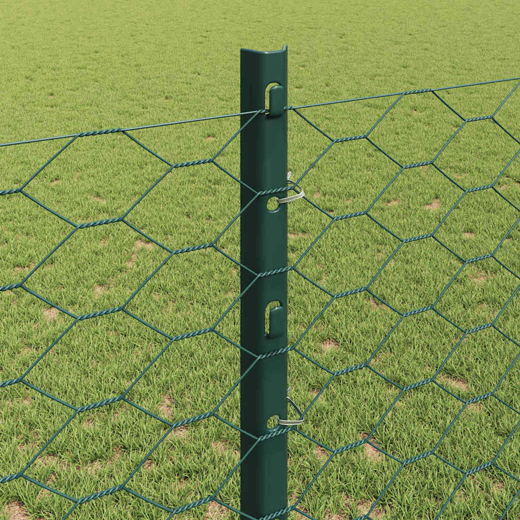 Hatszögletű kerítés oszlopokkal 25 x 1,2 m PVC-bevonatos acél