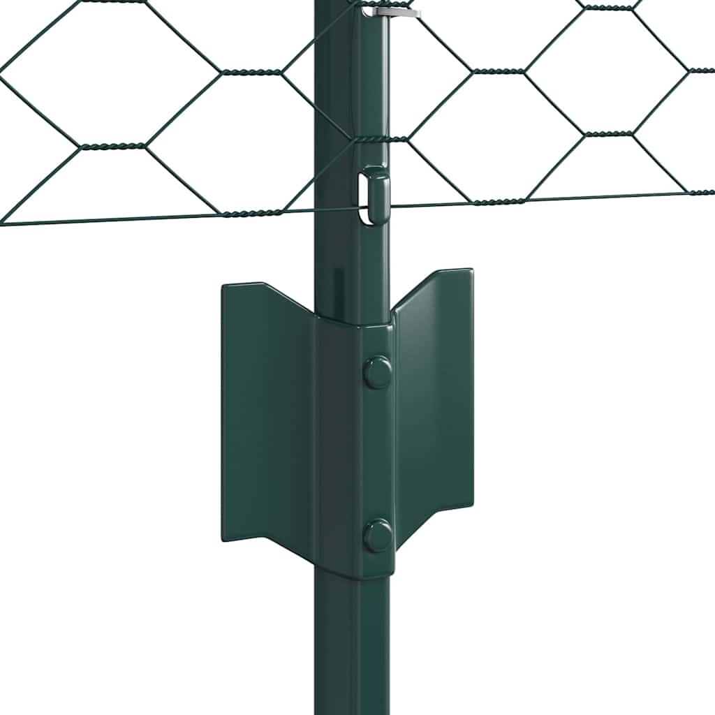 Hatszögletű kerítés oszlopokkal 50 x 0,6 m PVC-bevonatos acél