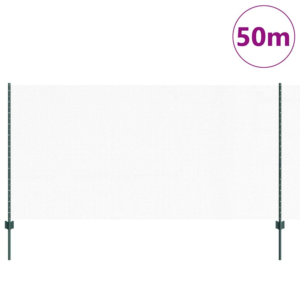 Hatszögletű kerítés oszlopokkal 50 x 1,2 m PVC-bevonatos acél