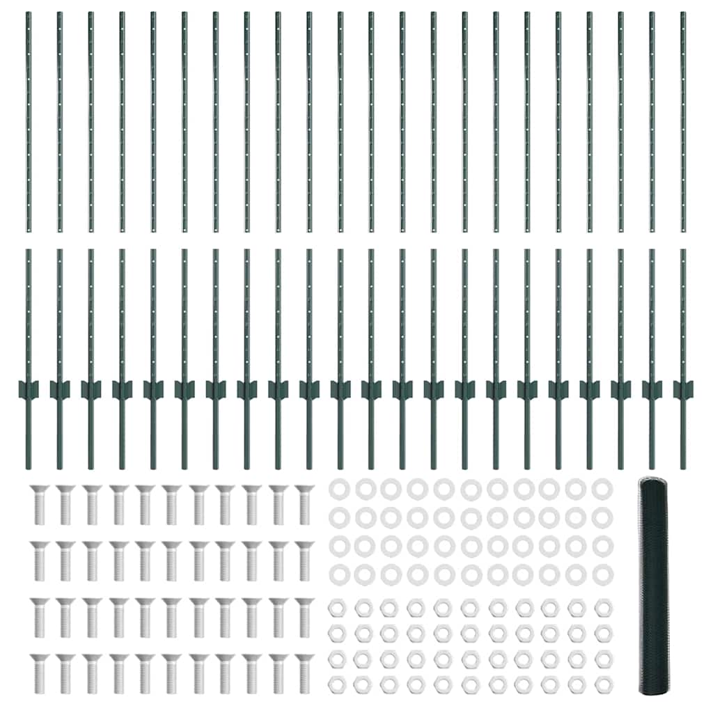 Hatszögletű kerítés oszlopokkal 50 x 1,2 m PVC-bevonatos acél