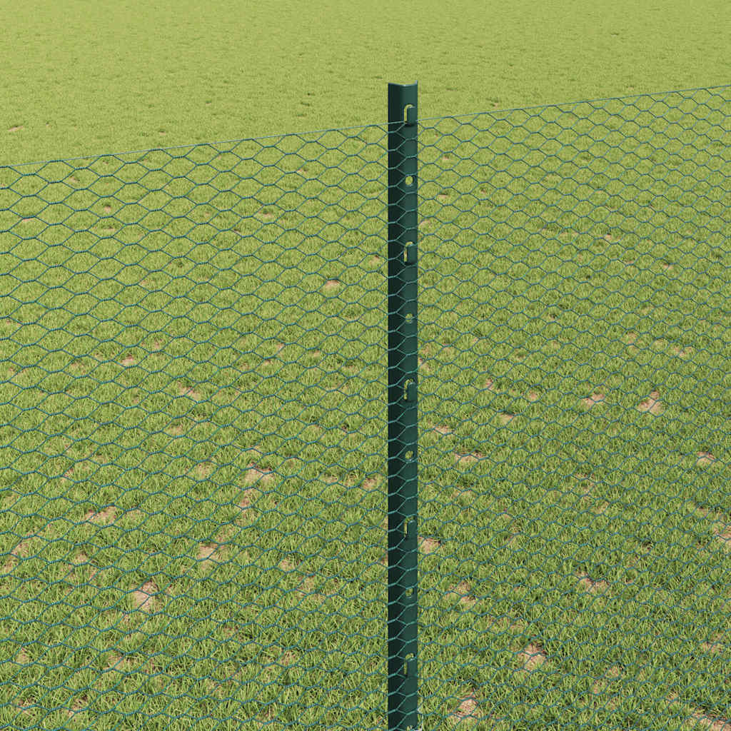 Hatszögletű kerítés oszlopokkal 50 x 1,6 m PVC-bevonatos acél