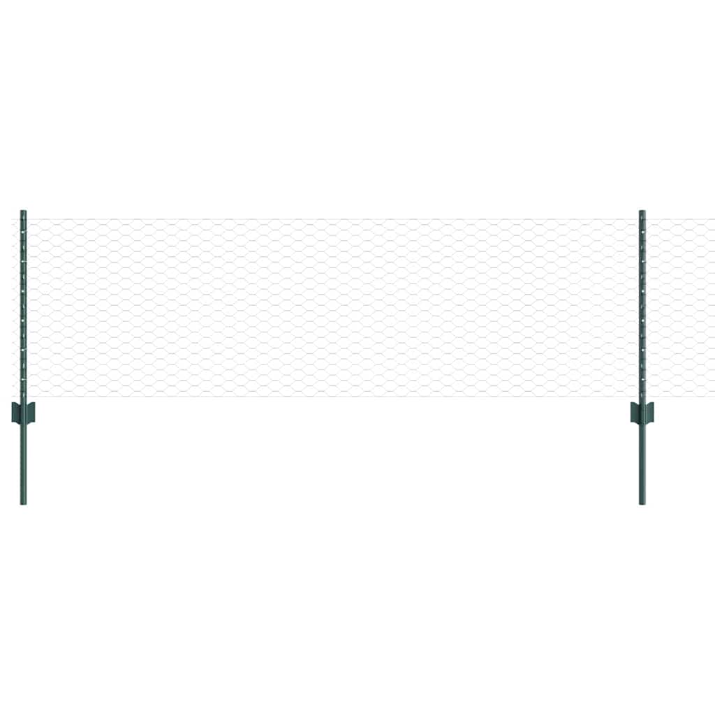 Hatszögletű kerítés oszlopokkal 100 x 0,6 m PVC-bevonatos acél