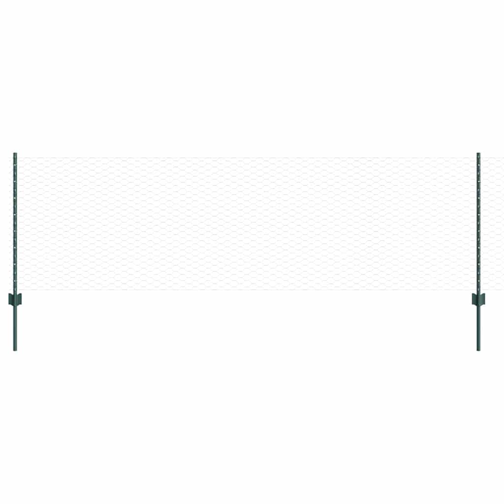 Hatszögletű kerítés oszlopokkal 100 x 0,8 m PVC-bevonatos acél