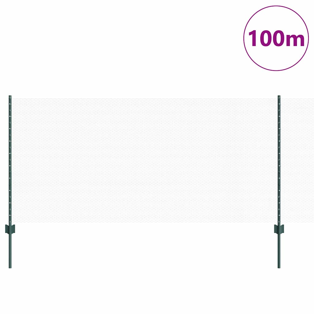 Hatszögletű kerítés oszlopokkal 100 x 1 m PVC-bevonatos acél