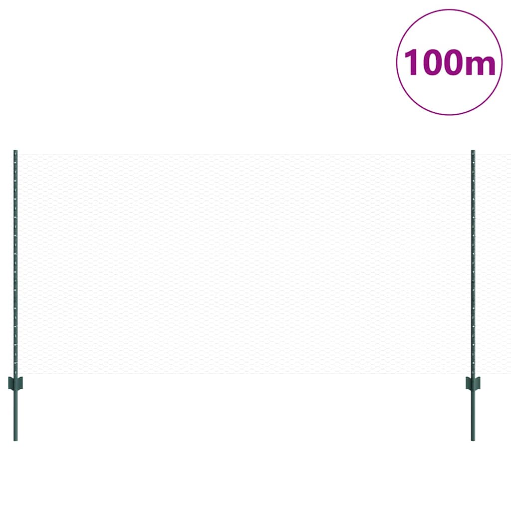 Hatszögletű kerítés oszlopokkal 100 x 1,2 m PVC-bevonatos acél