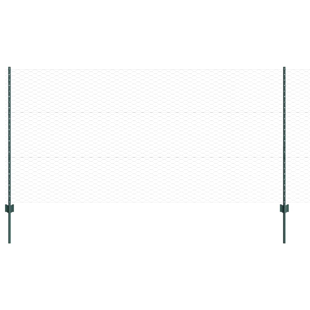 Hatszögletű kerítés oszlopokkal 100 x 1,2 m PVC-bevonatos acél