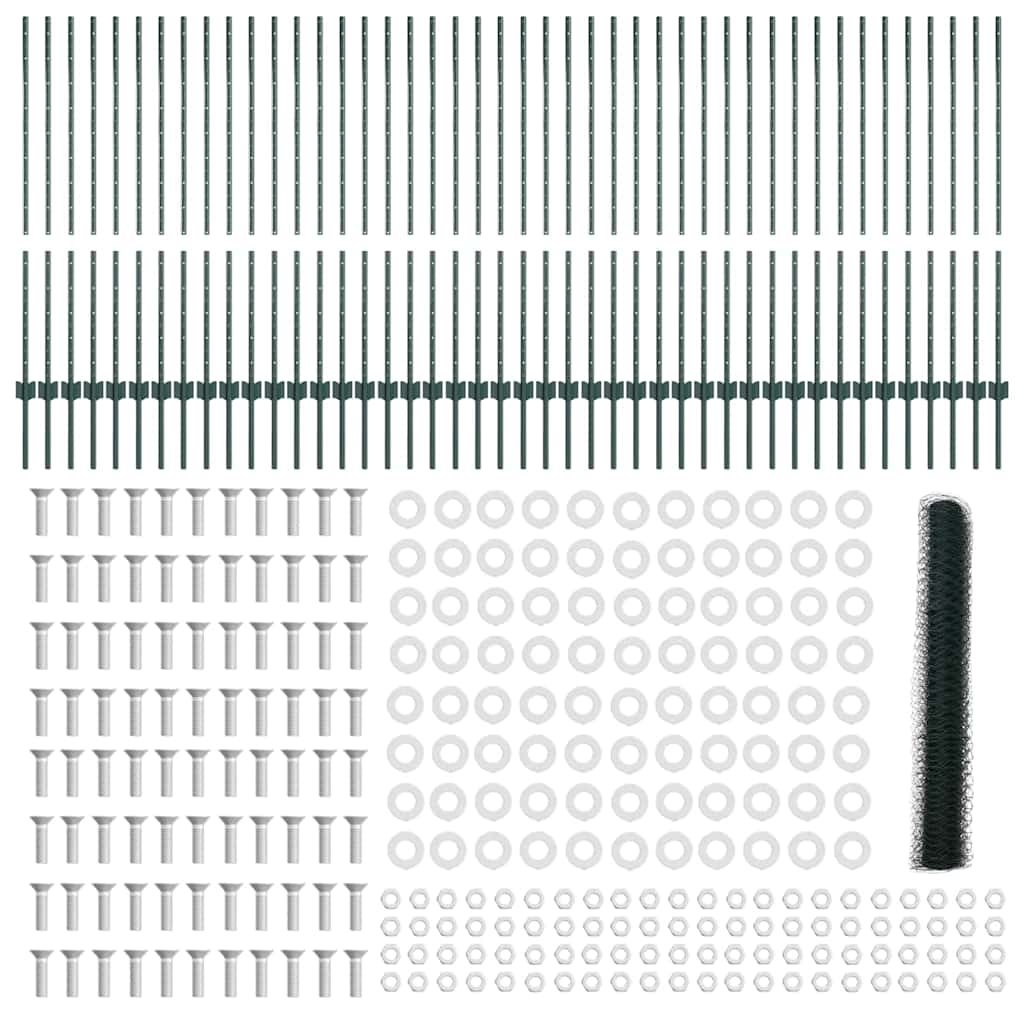 Hatszögletű kerítés oszlopokkal 100 x 1,2 m PVC-bevonatos acél