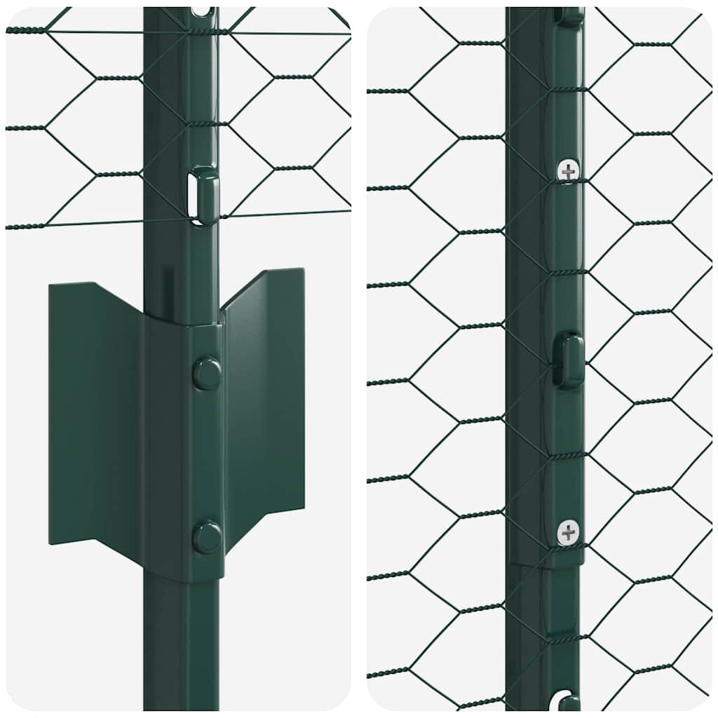 Hatszögletű kerítés oszlopokkal 100 x 1,5 m PVC-bevonatos acél