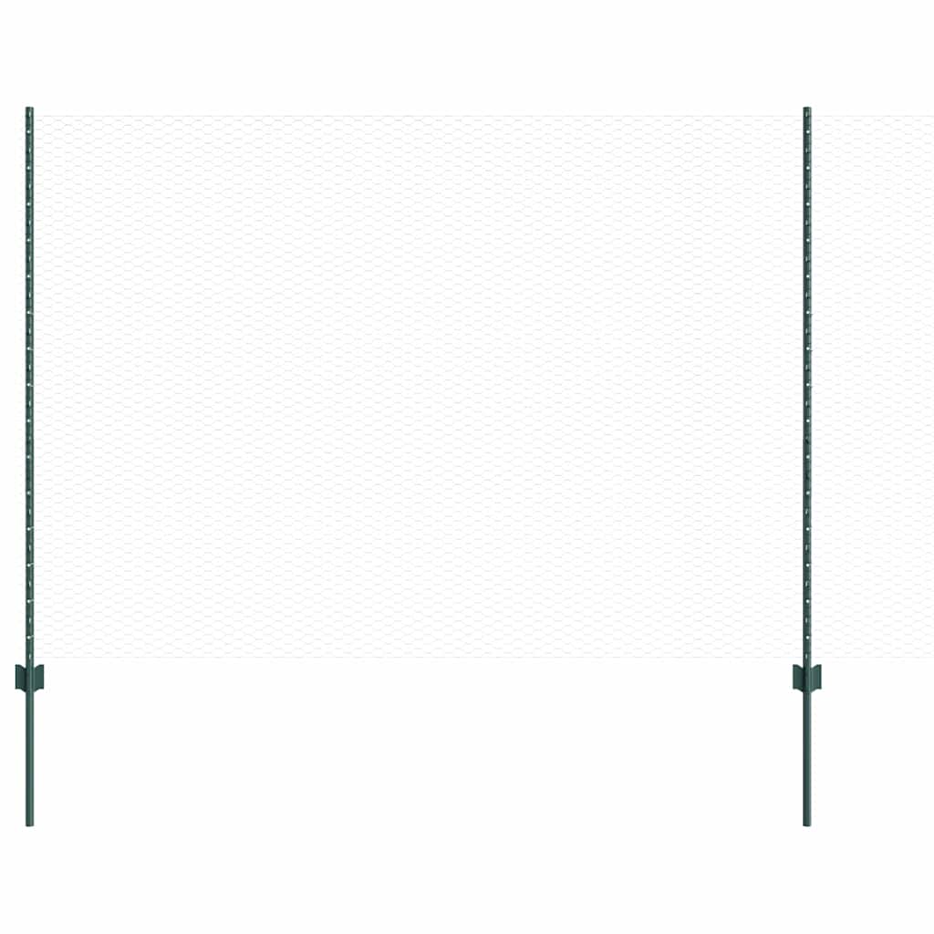 Hatszögletű kerítés oszlopokkal 100 x 1,5 m PVC-bevonatos acél