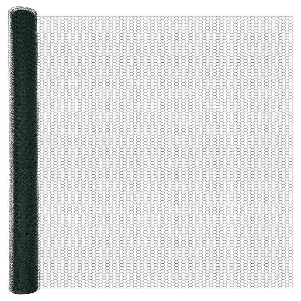 Hatszögletű kerítés oszlopokkal 100 x 1,5 m PVC-bevonatos acél