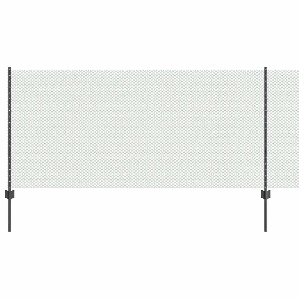 Hatszögletű kerítés oszlopokkal 10 x 1 m PVC-bevonatos acél