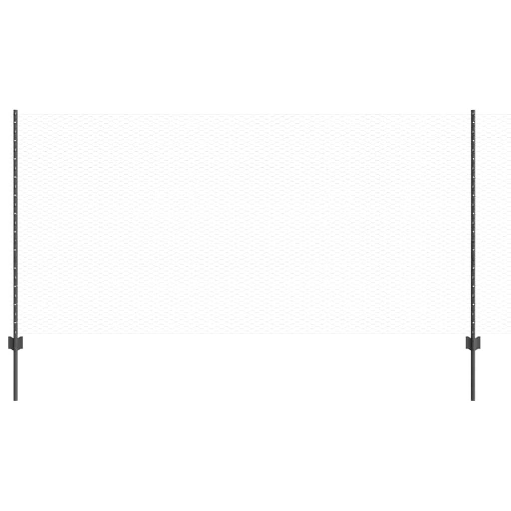 Hatszögletű kerítés oszlopokkal 10 x 1,2 m PVC-bevonatos acél