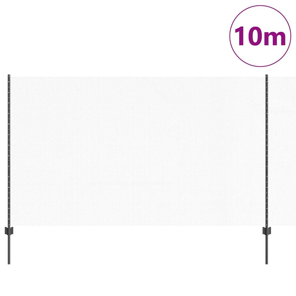 Hatszögletű kerítés oszlopokkal 10 x 1,4 m PVC-bevonatos acél