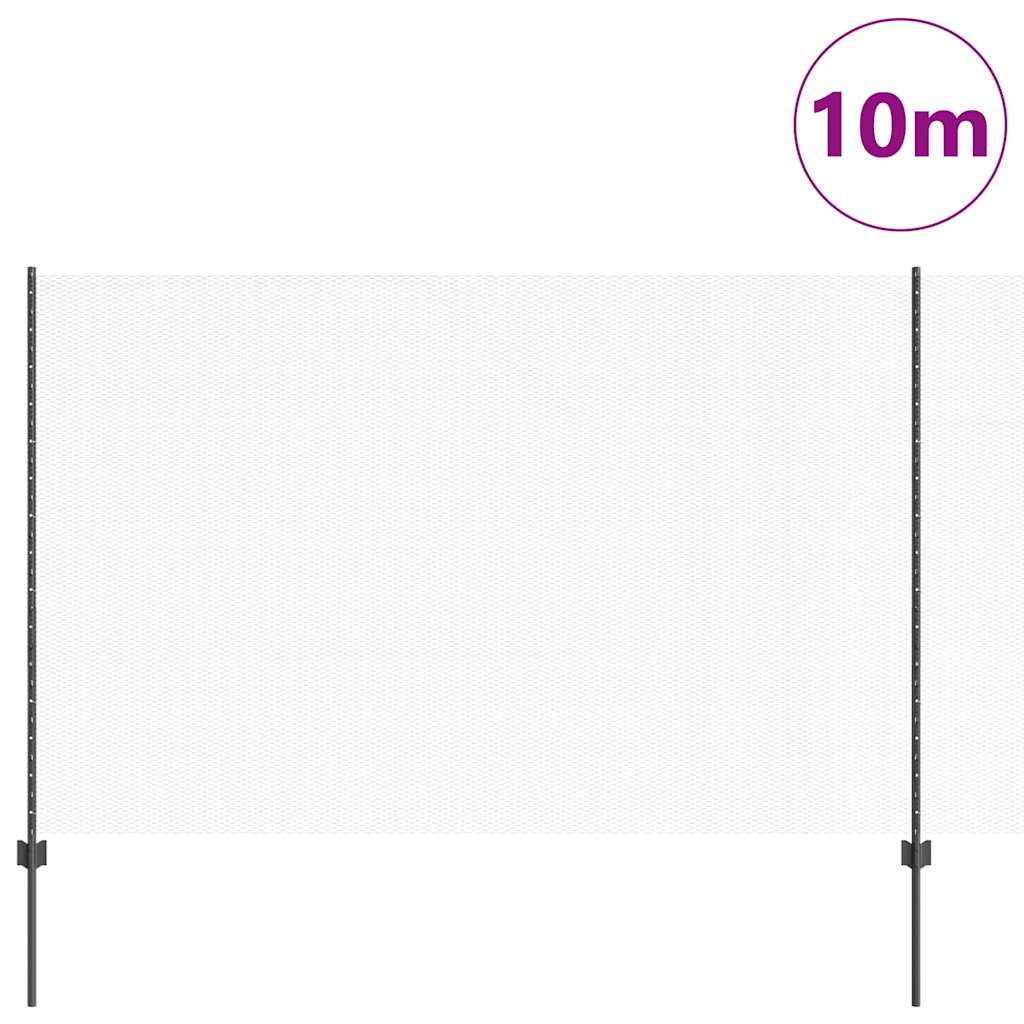 Hatszögletű kerítés oszlopokkal 10 x 1,6 m PVC-bevonatos acél