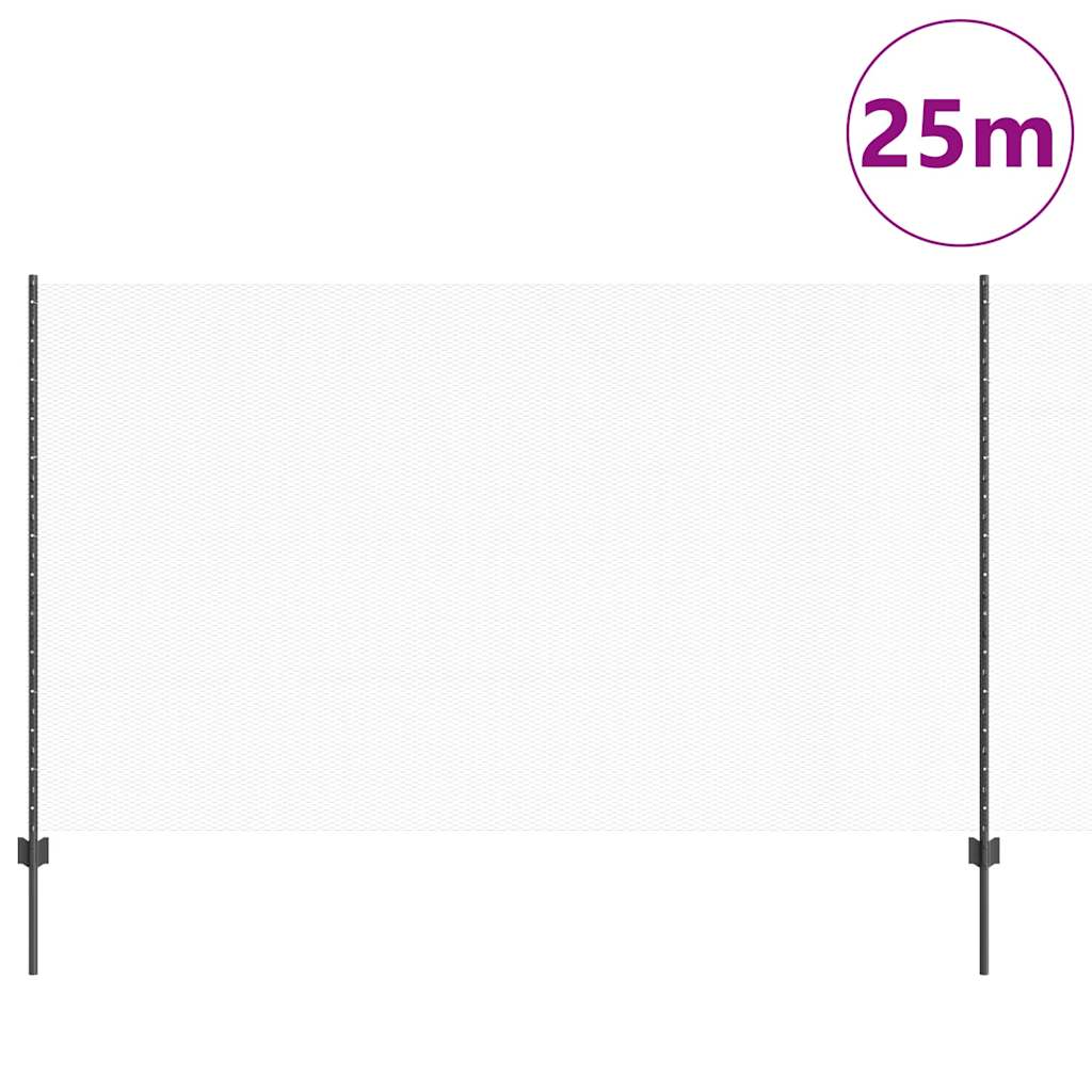 Hatszögletű kerítés oszlopokkal 25 x 1,4 m PVC-bevonatos acél
