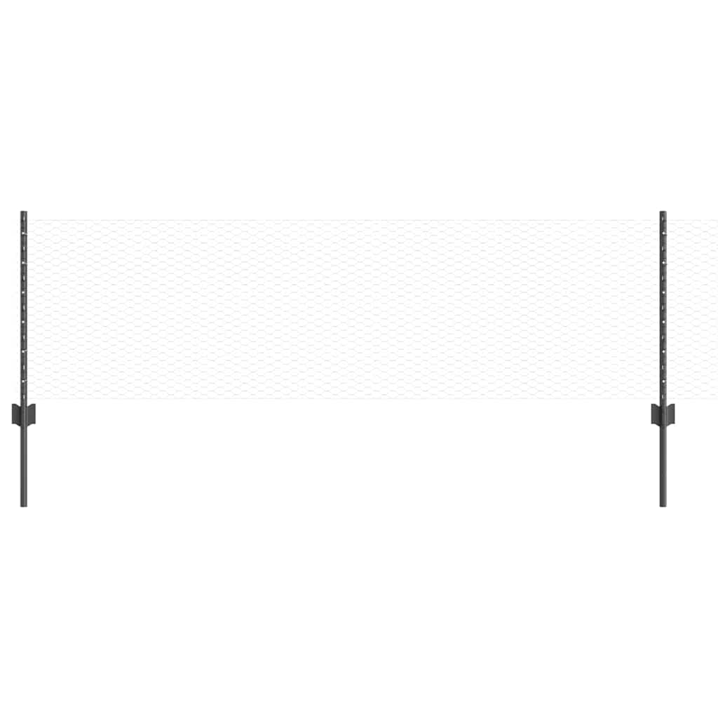 Hatszögletű kerítés oszlopokkal 50 x 0,6 m PVC-bevonatos acél