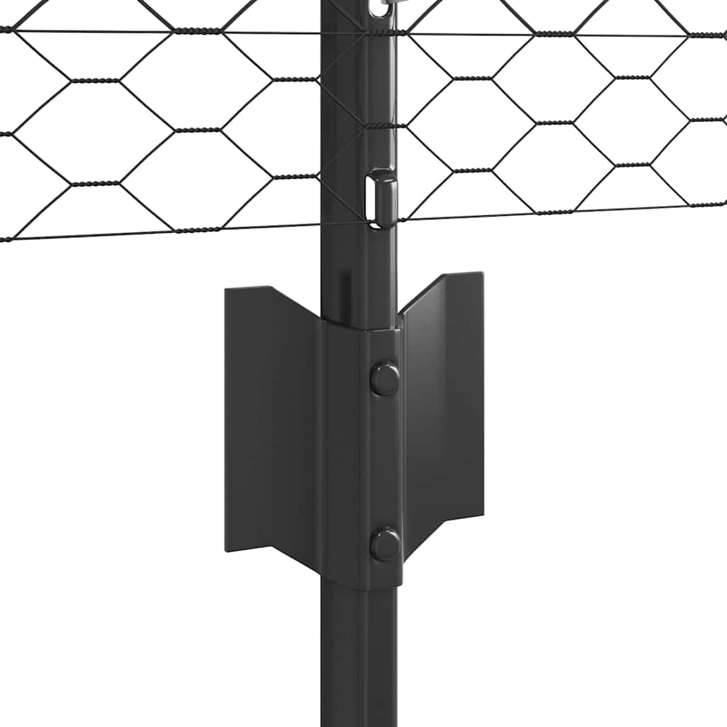 Hatszögletű kerítés oszlopokkal 50 x 0,8 m PVC-bevonatos acél