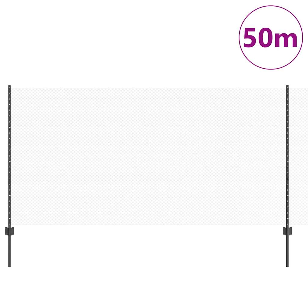 Hatszögletű kerítés oszlopokkal 50 x 1,2 m PVC-bevonatos acél