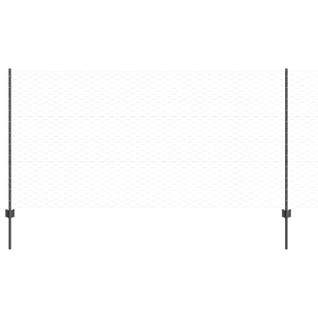 Hatszögletű kerítés oszlopokkal 50 x 1,2 m PVC-bevonatos acél