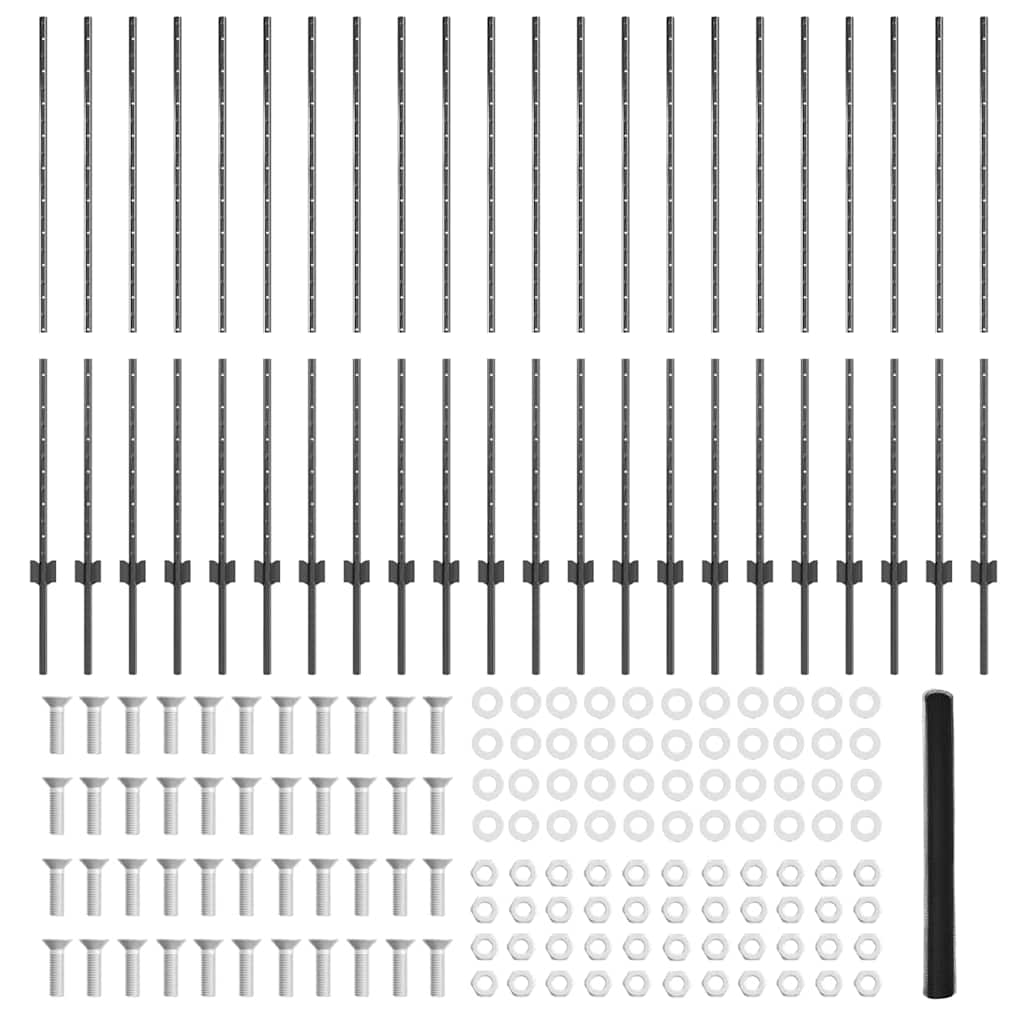 Hatszögletű kerítés oszlopokkal 50 x 1,4 m PVC-bevonatos acél