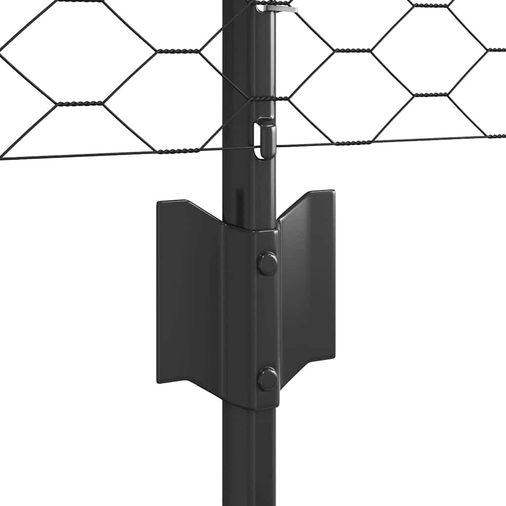 Hatszögletű kerítés oszlopokkal 100 x 0,6 m PVC-bevonatos acél