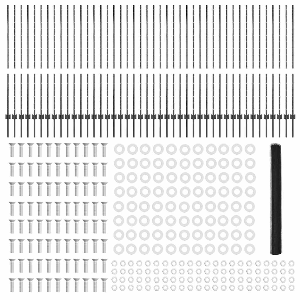 Hatszögletű kerítés oszlopokkal 100 x 1,4 m PVC-bevonatos acél