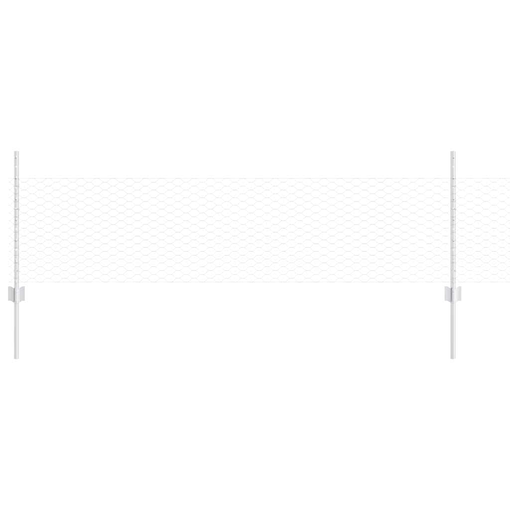 Hatszögletű kerítés oszlopokkal 10 x 0,5 m Horganyzott Acél