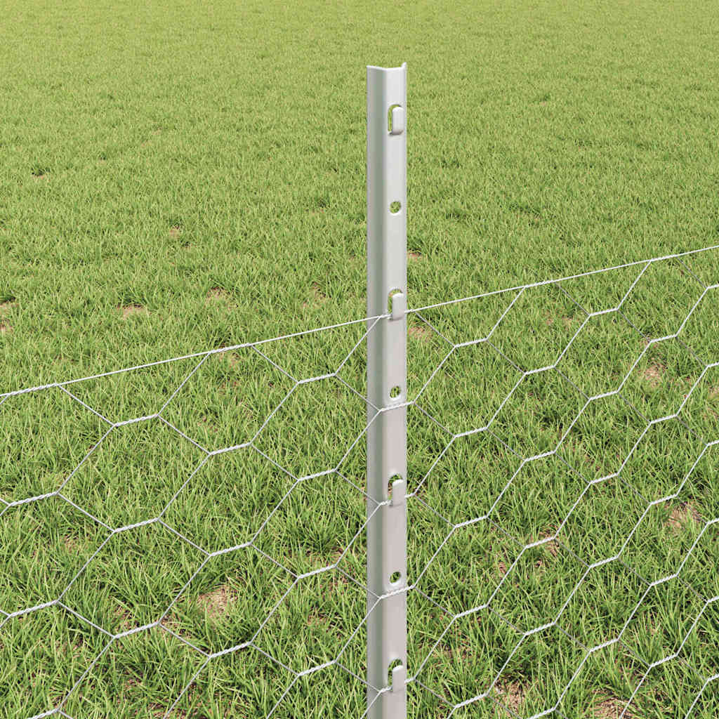 Hatszögletű kerítés oszlopokkal 10 x 0,5 m Horganyzott Acél