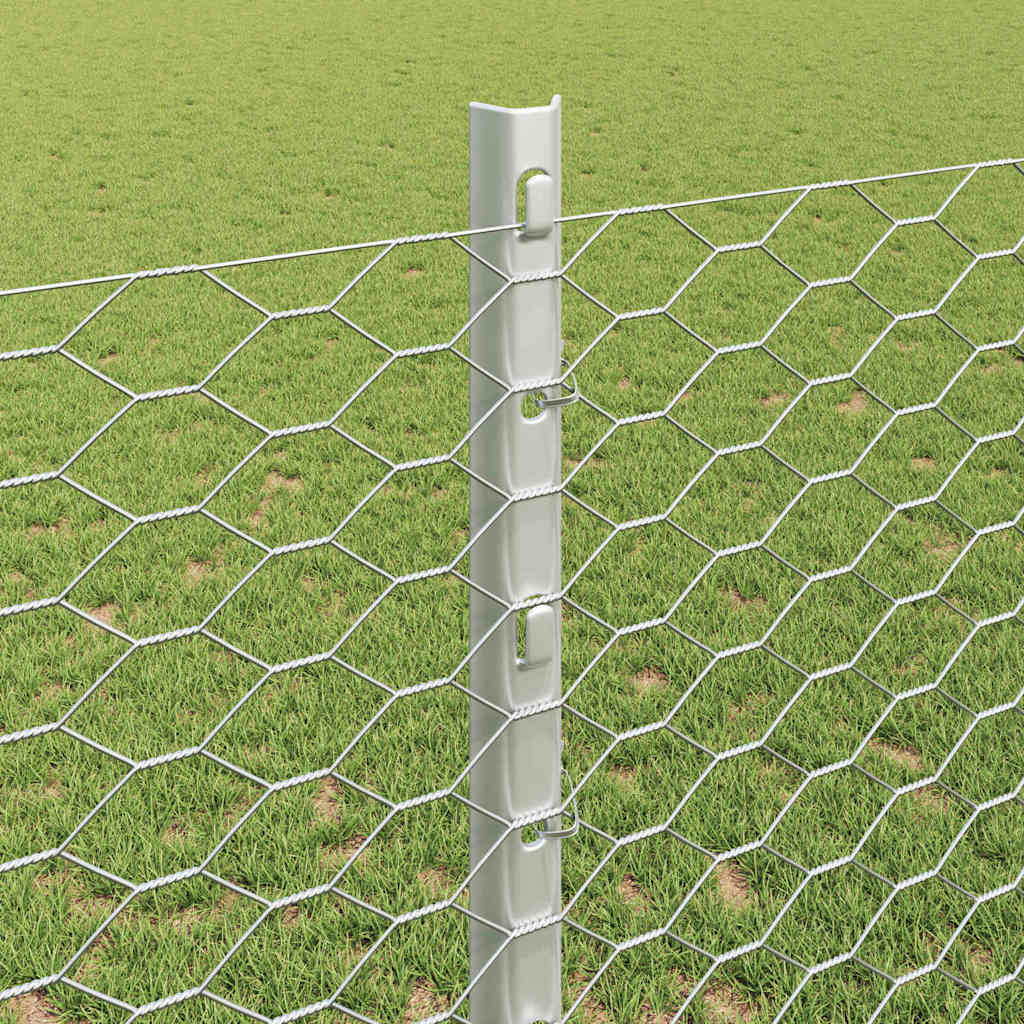 Hatszögletű kerítés oszlopokkal 10 x 1,2 m Horganyzott Acél