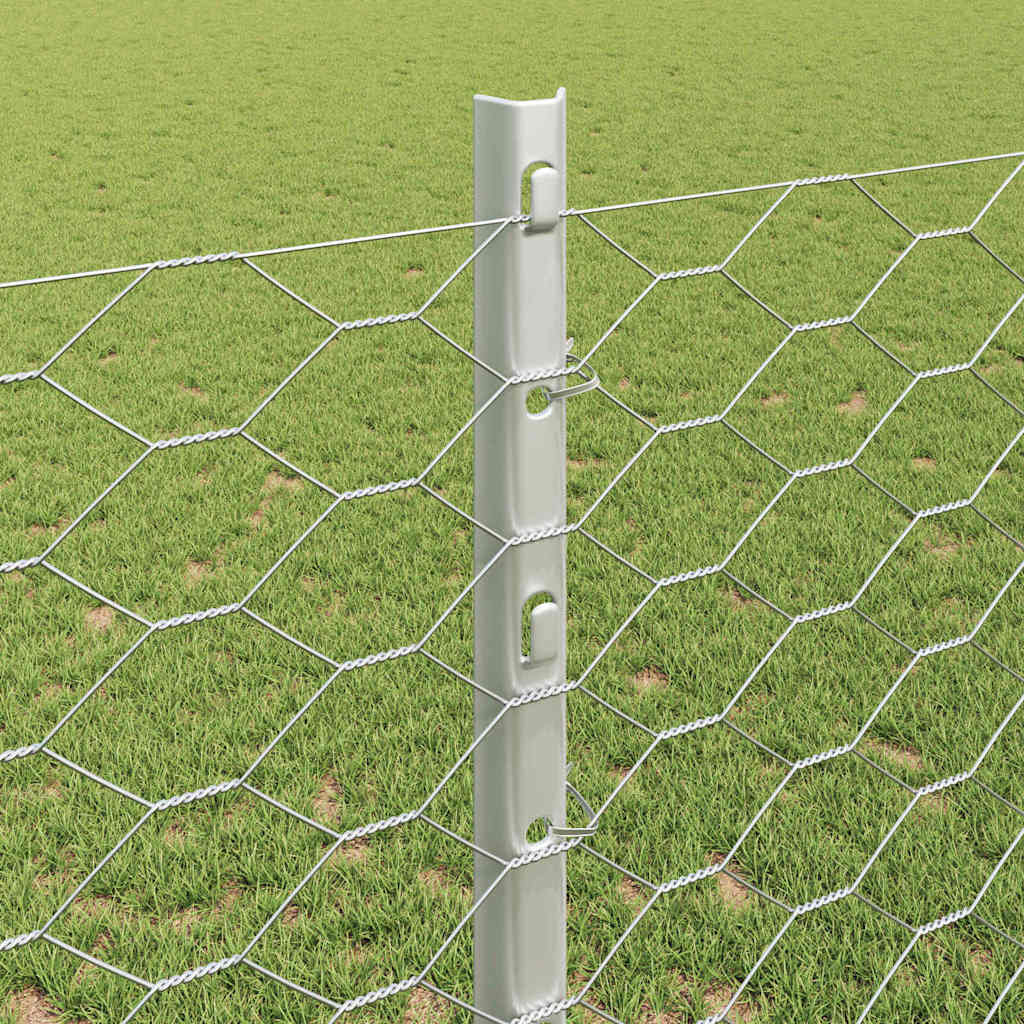 Hatszögletű kerítés oszlopokkal 10 x 1,2 m Horganyzott Acél