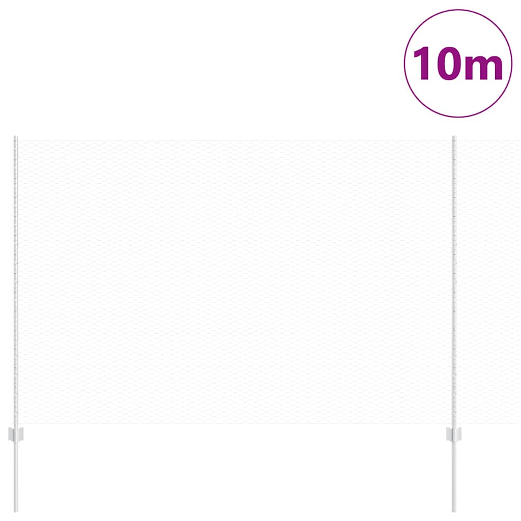 Hatszögletű kerítés oszlopokkal 10 x 1,5 m Horganyzott Acél