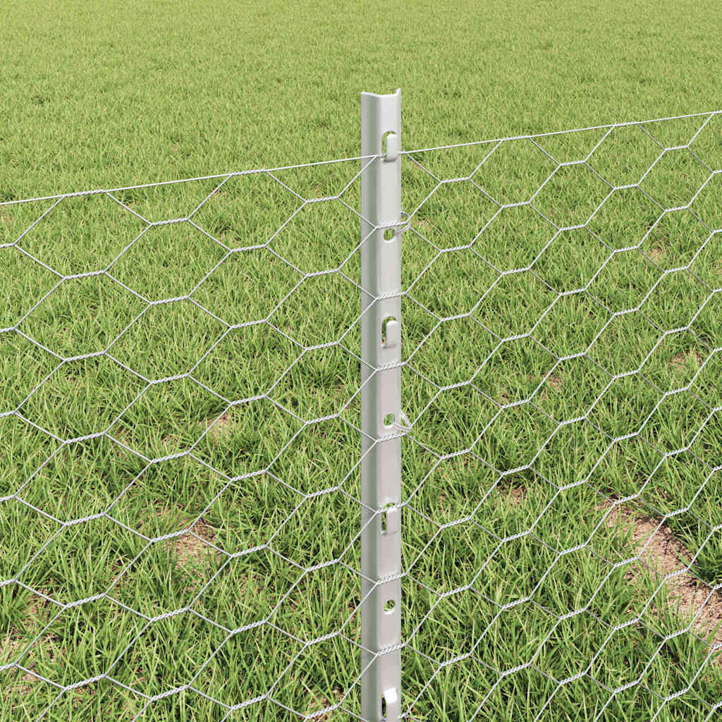 Hatszögletű kerítés oszlopokkal 25 x 0,4 m Horganyzott Acél
