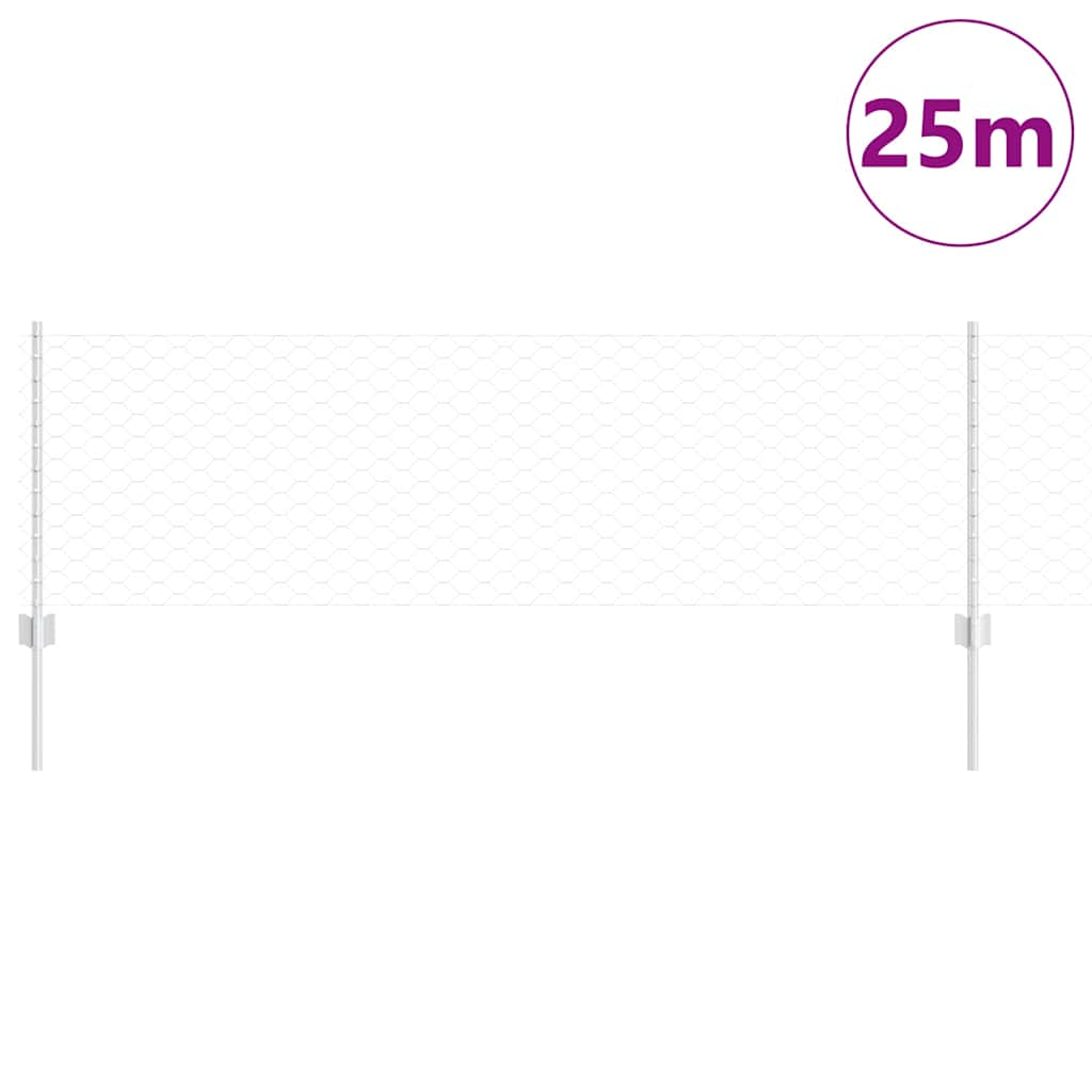 Hatszögletű kerítés oszlopokkal 25 x 0,6 m Horganyzott Acél