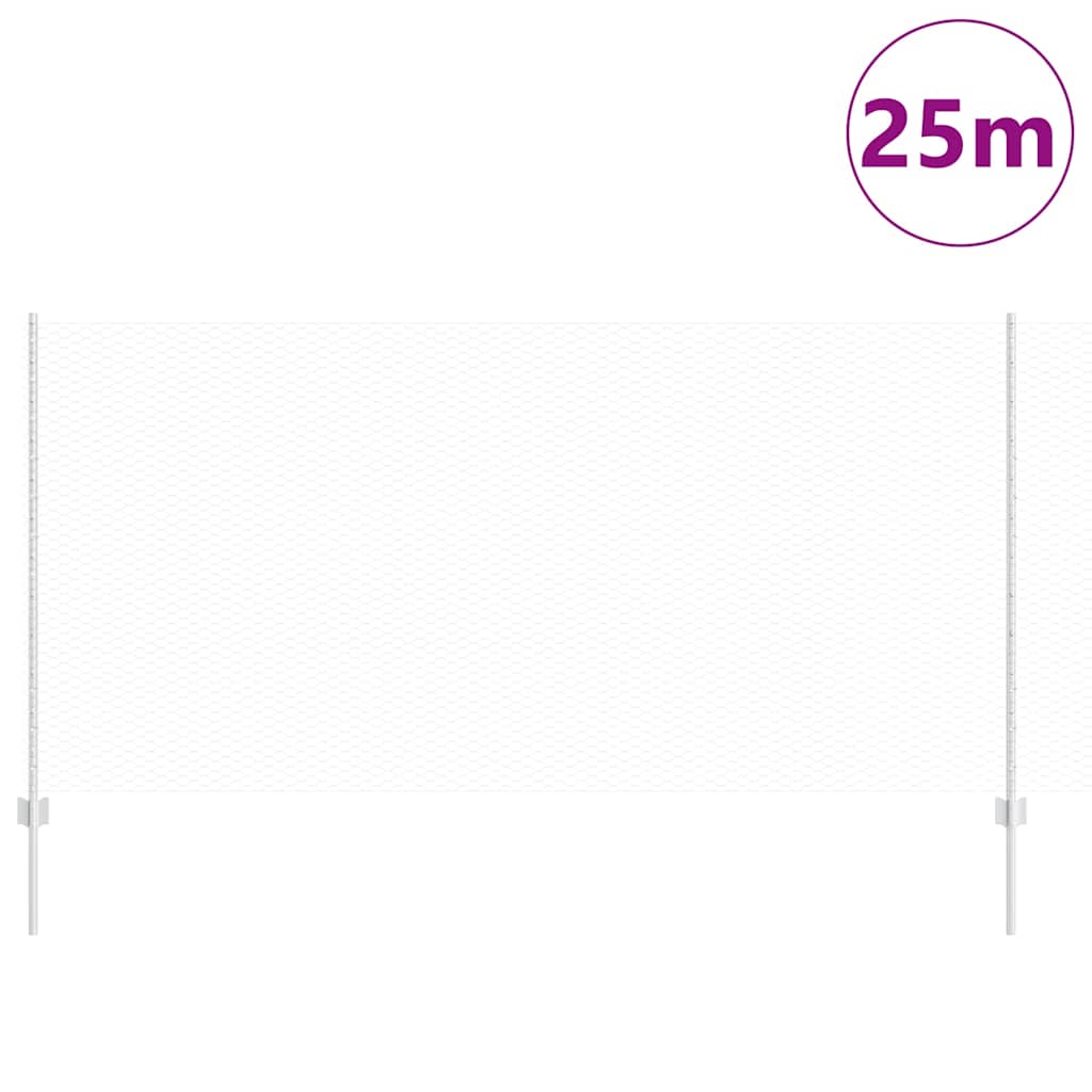 Hatszögletű kerítés oszlopokkal 25 x 1,2 m Horganyzott Acél