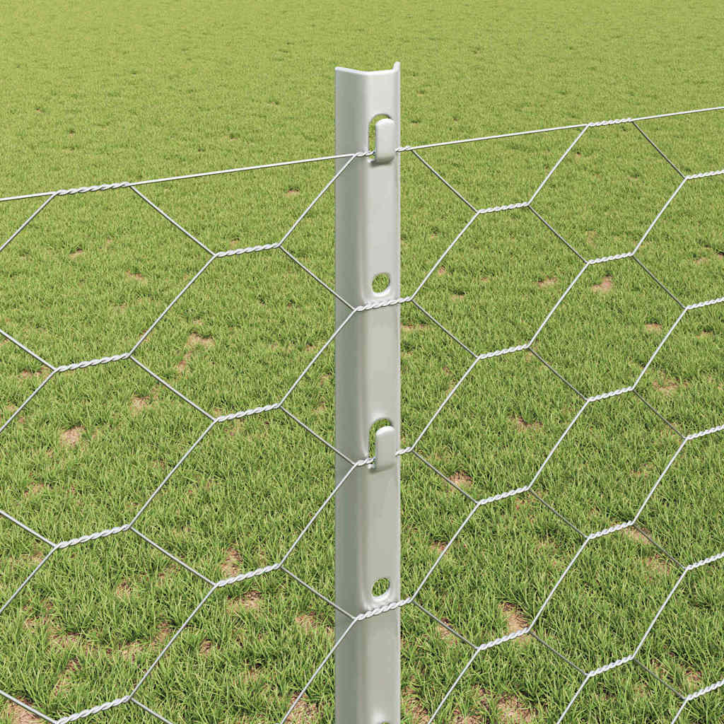 Hatszögletű kerítés oszlopokkal 25 x 1,2 m Horganyzott Acél