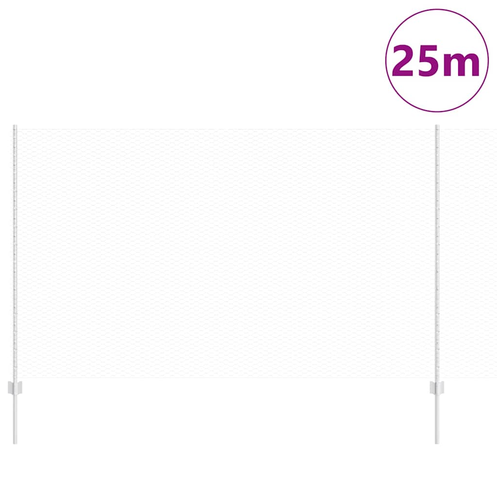 Hatszögletű kerítés oszlopokkal 25 x 1,4 m Horganyzott Acél